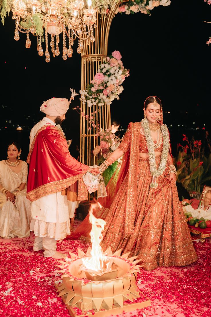 Wedding stage decorated for a celebration